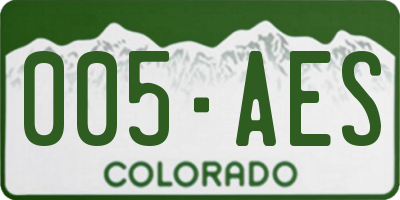 CO license plate 005AES