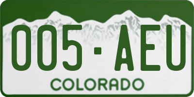 CO license plate 005AEU