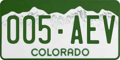 CO license plate 005AEV