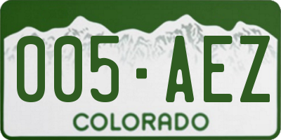 CO license plate 005AEZ