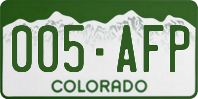 CO license plate 005AFP