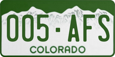 CO license plate 005AFS