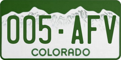 CO license plate 005AFV