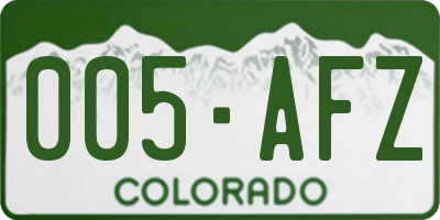 CO license plate 005AFZ