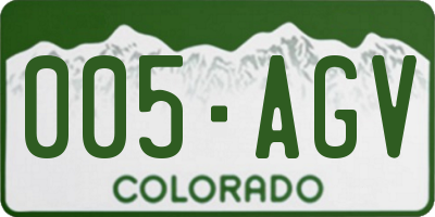 CO license plate 005AGV