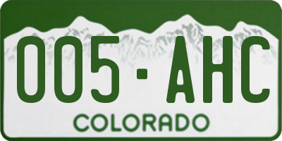 CO license plate 005AHC