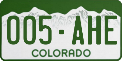 CO license plate 005AHE