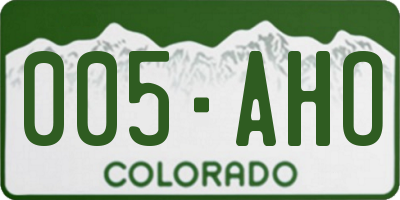 CO license plate 005AHO