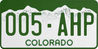 CO license plate 005AHP