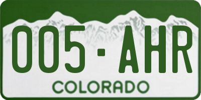 CO license plate 005AHR