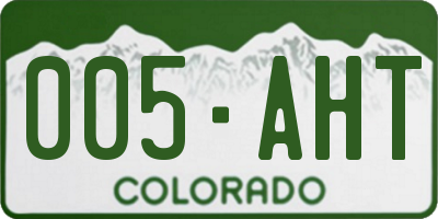 CO license plate 005AHT