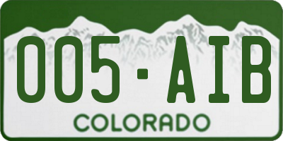 CO license plate 005AIB