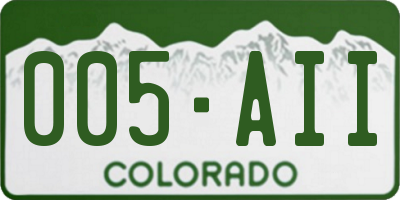 CO license plate 005AII