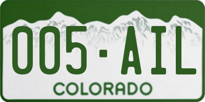 CO license plate 005AIL