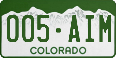 CO license plate 005AIM