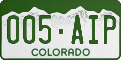 CO license plate 005AIP