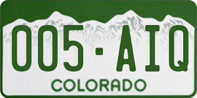 CO license plate 005AIQ