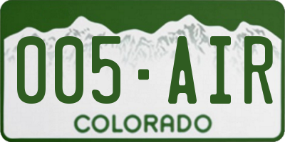 CO license plate 005AIR