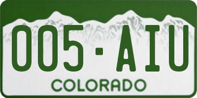CO license plate 005AIU