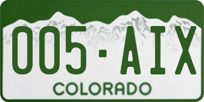 CO license plate 005AIX