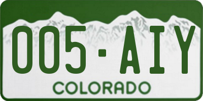 CO license plate 005AIY