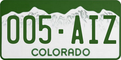 CO license plate 005AIZ
