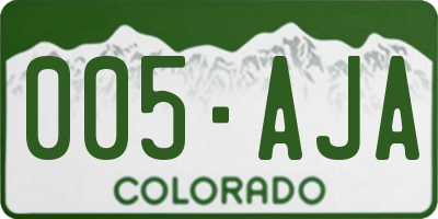 CO license plate 005AJA