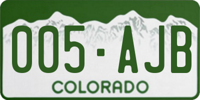 CO license plate 005AJB