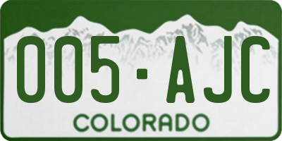 CO license plate 005AJC