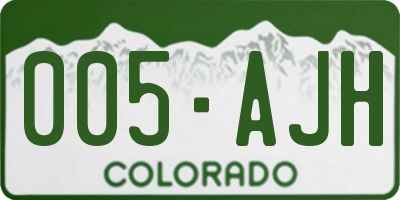 CO license plate 005AJH