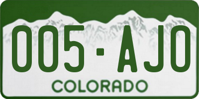 CO license plate 005AJO