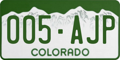 CO license plate 005AJP