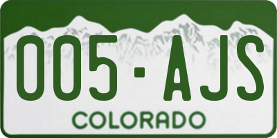CO license plate 005AJS
