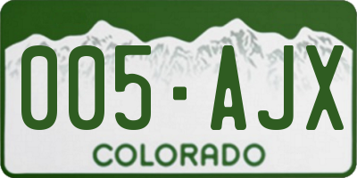 CO license plate 005AJX