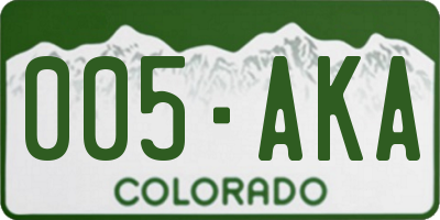 CO license plate 005AKA