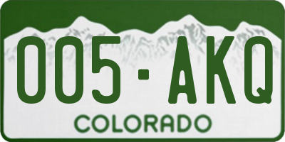CO license plate 005AKQ
