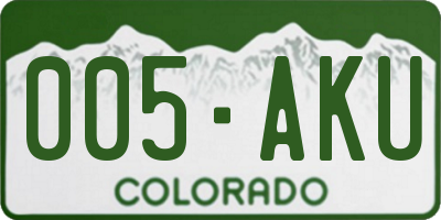 CO license plate 005AKU