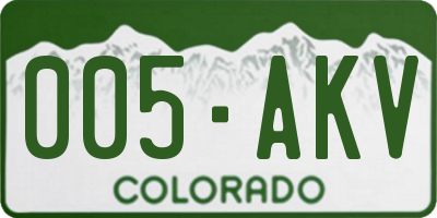 CO license plate 005AKV