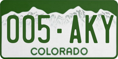 CO license plate 005AKY