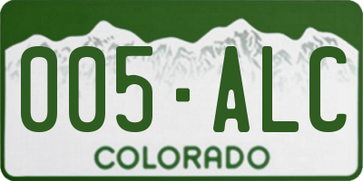 CO license plate 005ALC