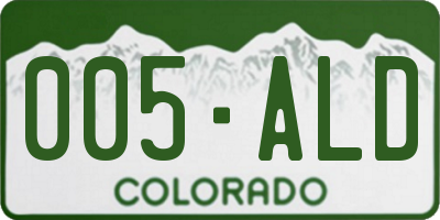 CO license plate 005ALD