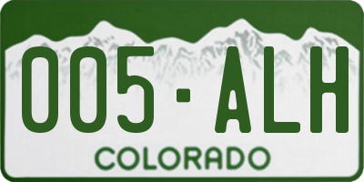 CO license plate 005ALH