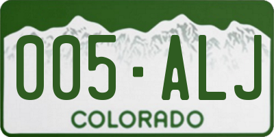 CO license plate 005ALJ