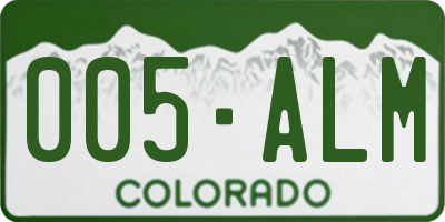 CO license plate 005ALM