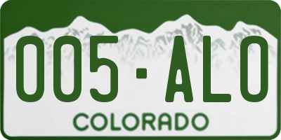 CO license plate 005ALO