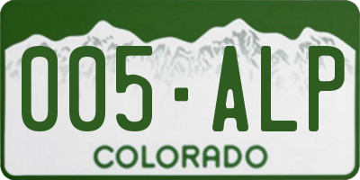 CO license plate 005ALP