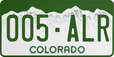 CO license plate 005ALR