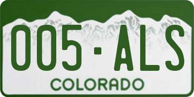 CO license plate 005ALS