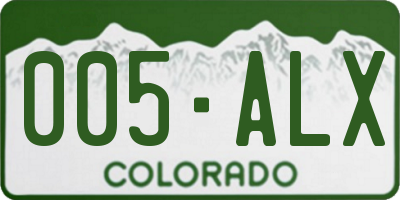 CO license plate 005ALX