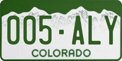 CO license plate 005ALY